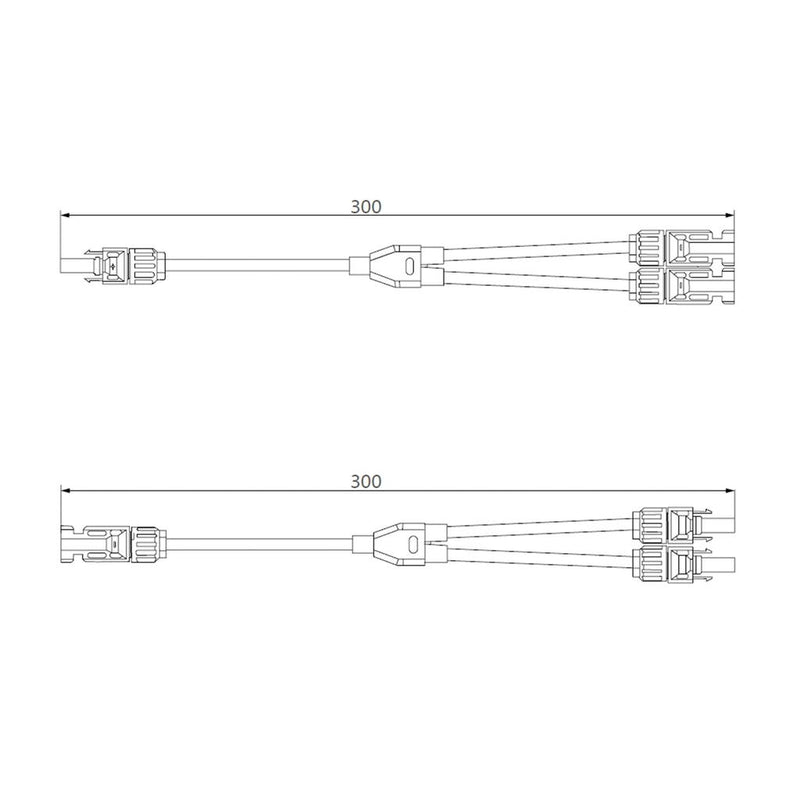 Load image into Gallery viewer, Finch 2 To 1 Y MC4 Solar Panel Cable Connectors Male and Female IP67 Pair
