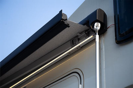 Finch Awning Side Mount Manual inc Support Leg 2.2 x1.65m Black