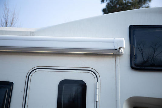 Finch Awning Side Mount Manual inc Support Leg 3 x 2.5m White