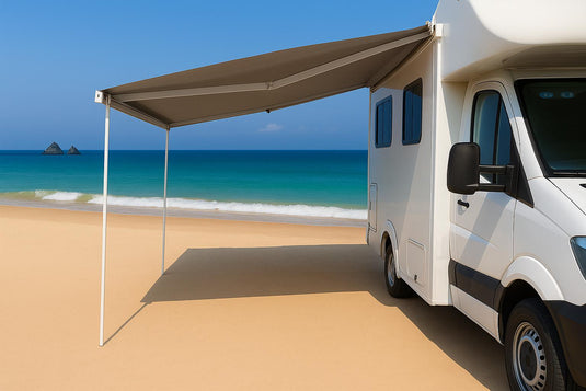 Finch Awning Side Mount Manual inc Support Leg 3.5 x 2.5m Black