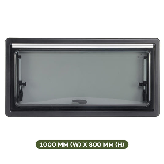 Finch Double Glazed Acrylic Window 1000 x 800 With Blind and Fly Screen