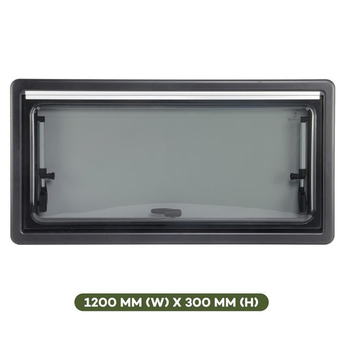 Finch Double Glazed Acrylic Window 1200 x 300 With Blind and Fly Screen