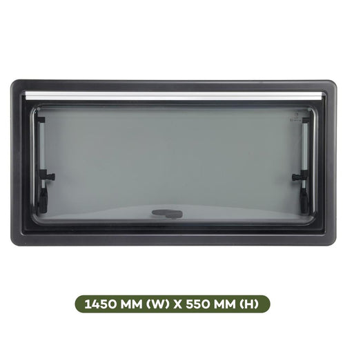 Finch Double Glazed Acrylic Window 1450 x 550 With Blind and Fly Screen