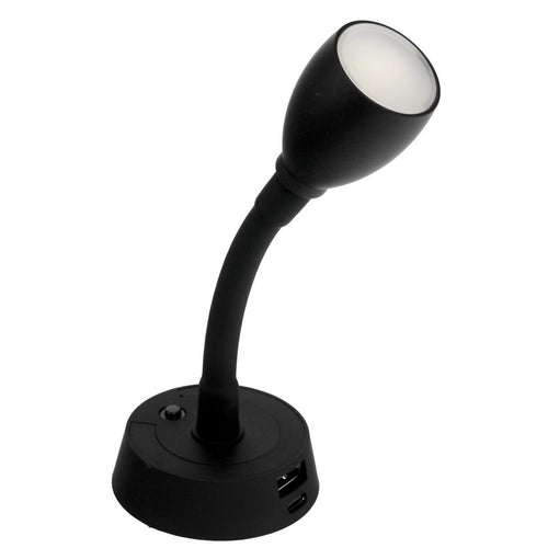 Finch LED 12V Reading Light with USB Port Black