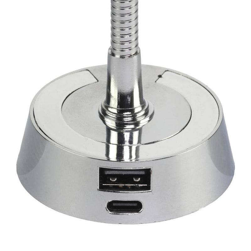 Load image into Gallery viewer, Finch LED 12V Reading Light with USB Port Chrome
