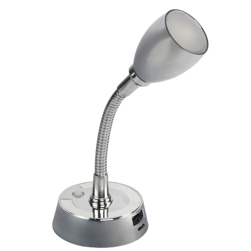 Finch LED 12V Reading Light with USB Port Chrome