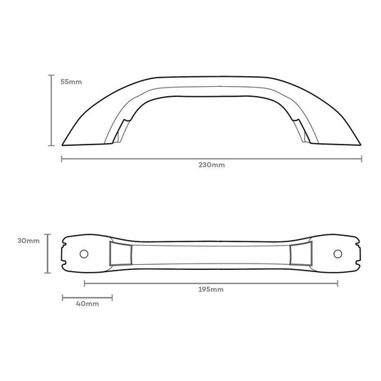 Finch Plastic Grab Handle Black 230mm