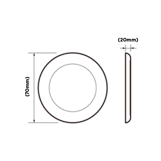 Finch RV 12v Slimline LED Downlight 70mm Cool White Light - White