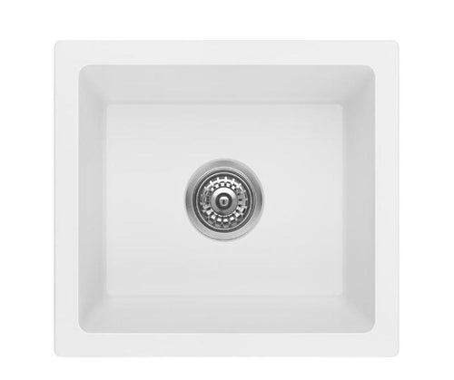Fomos White Granite Composite Single Bowl Sink 460x410mm