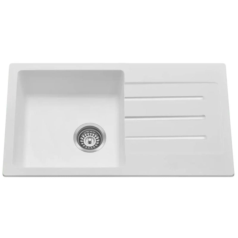Load image into Gallery viewer, Fomos White Granite Composite Sink With Drainer 770 x 440mm
