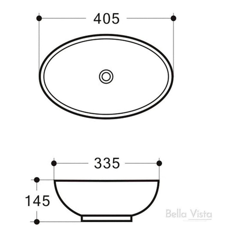 Load image into Gallery viewer, Gemini Ceramic Basin Sink 405 x 335mm Oval White

