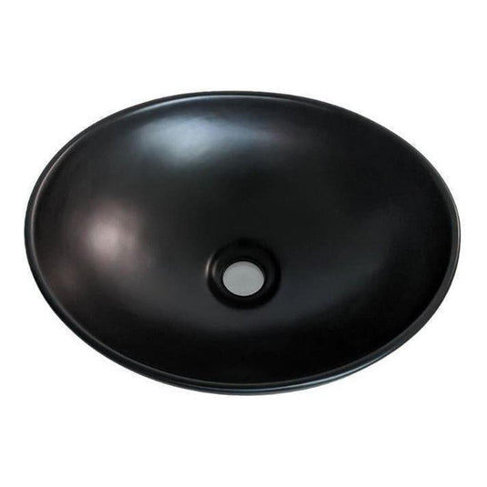 Gemini Ceramic Basin Sink Above Counter 405 x 335mm Oval Matt Black