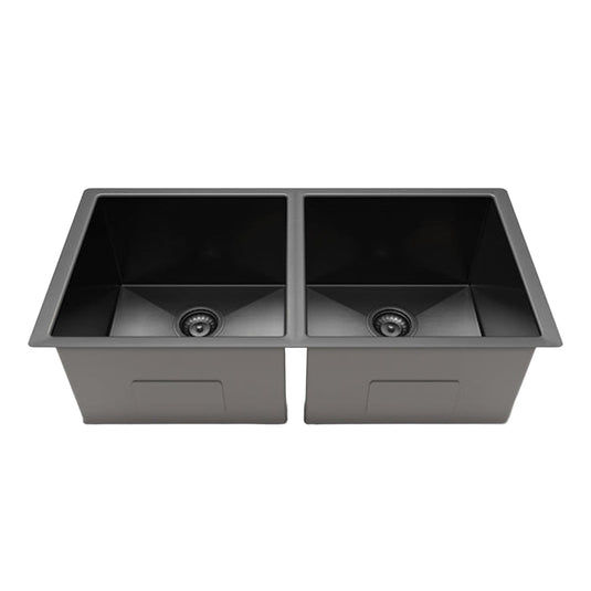 Henley Double Bowl Sink Basin 770 x 440 x 250 - Stainless Steel Gun Metal