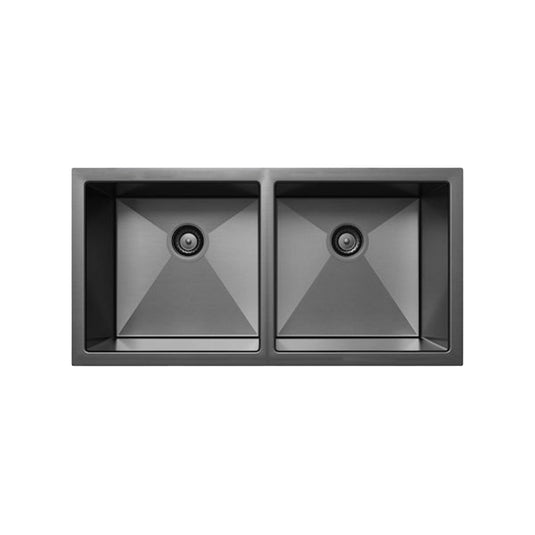 Henley Double Bowl Sink Basin 770 x 440 x 250 - Stainless Steel Gun Metal