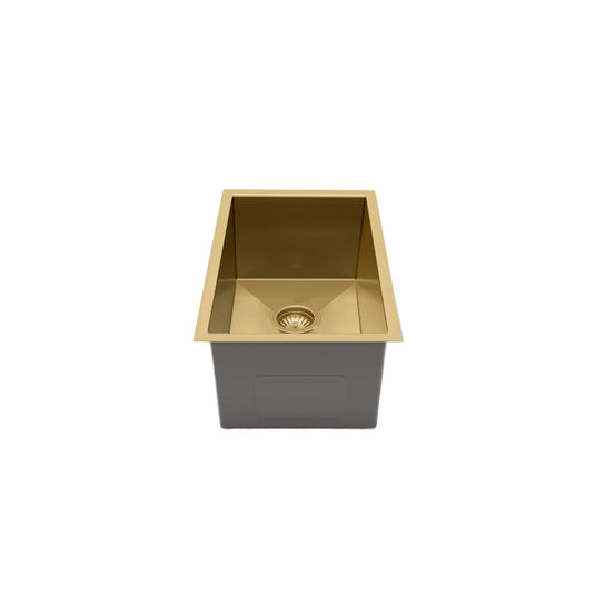 Henley Single Bowl Sink Basin 300 x 440 x 250 - Stainless Steel Brushed Brass