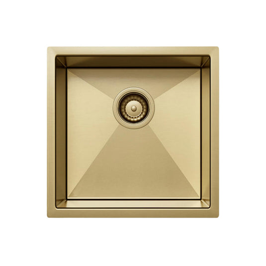 Henley Single Bowl Sink Basin 450 x 450 x 250 - Stainless Steel Brushed Brass