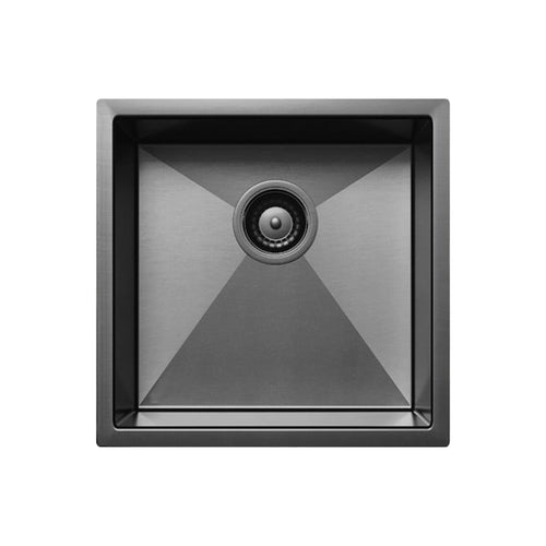 Henley Single Bowl Sink Basin 450 x 450 x 250 - Stainless Steel Gun Metal