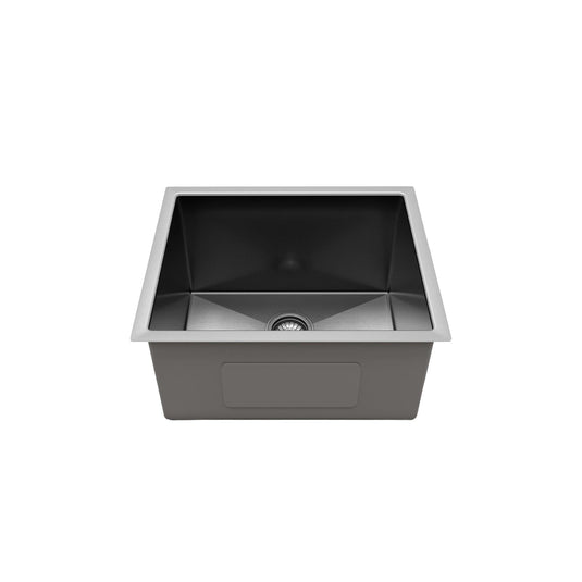 Henley Single Bowl Sink Basin 540 x 440 x 250 - Stainless Steel Gun Metal