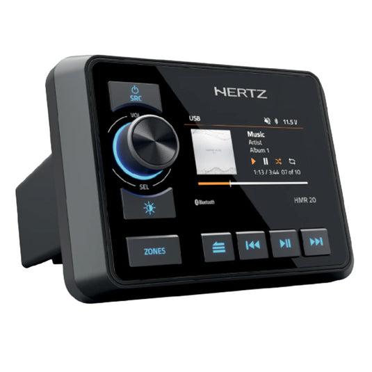 Hertz 3" Display 2-Zone Waterproof Stereo Radio USB Bluetooth Digital Media Receiver IP66