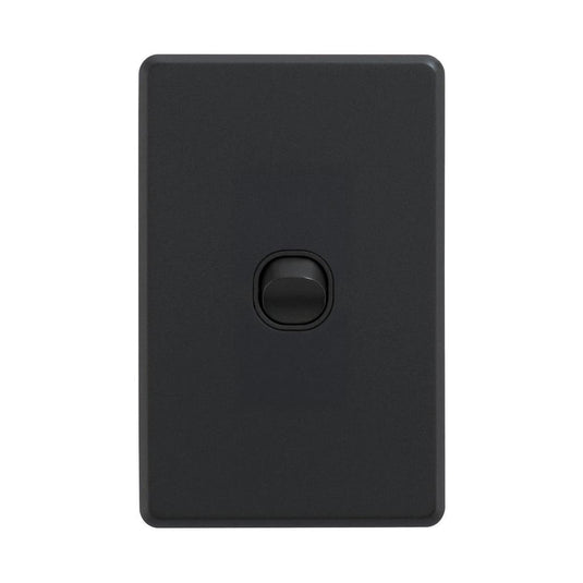 Iluma 1 Gang Vertical Light Switch Black