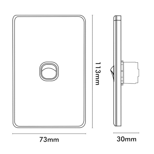 Iluma 1 Gang Vertical Light Switch White