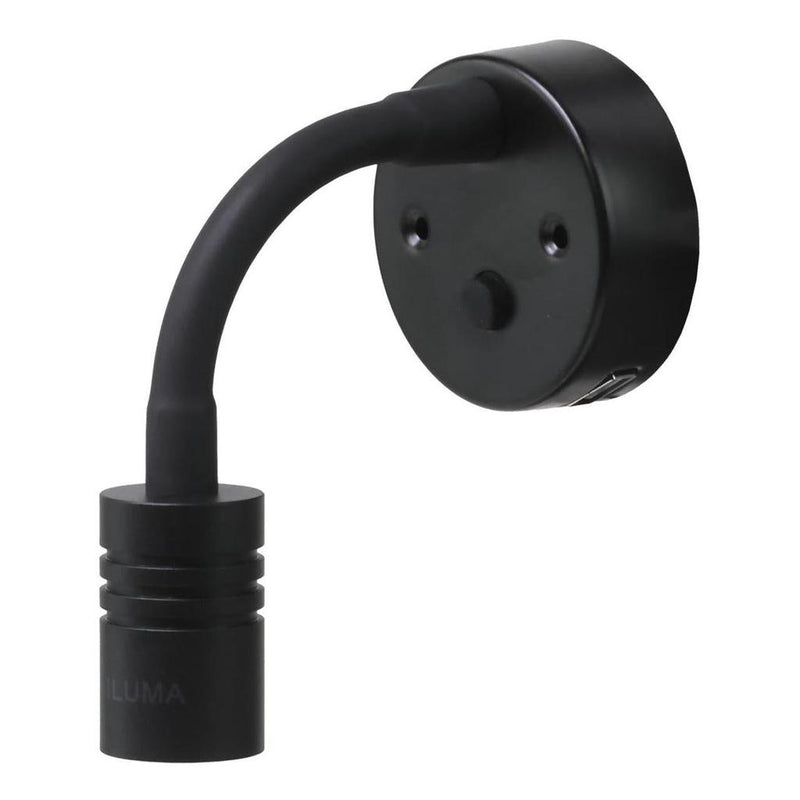 Load image into Gallery viewer, Iluma 10-24V Reading Light Flexible Dimmable Dual Colour Blue/White Light USB/USB-C Port Black
