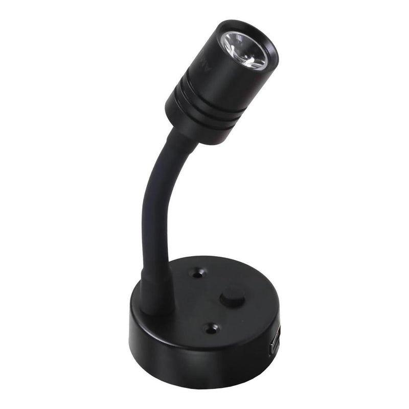 Load image into Gallery viewer, Iluma 10-24V Reading Light Flexible Dimmable Dual Colour Blue/White Light USB/USB-C Port Black
