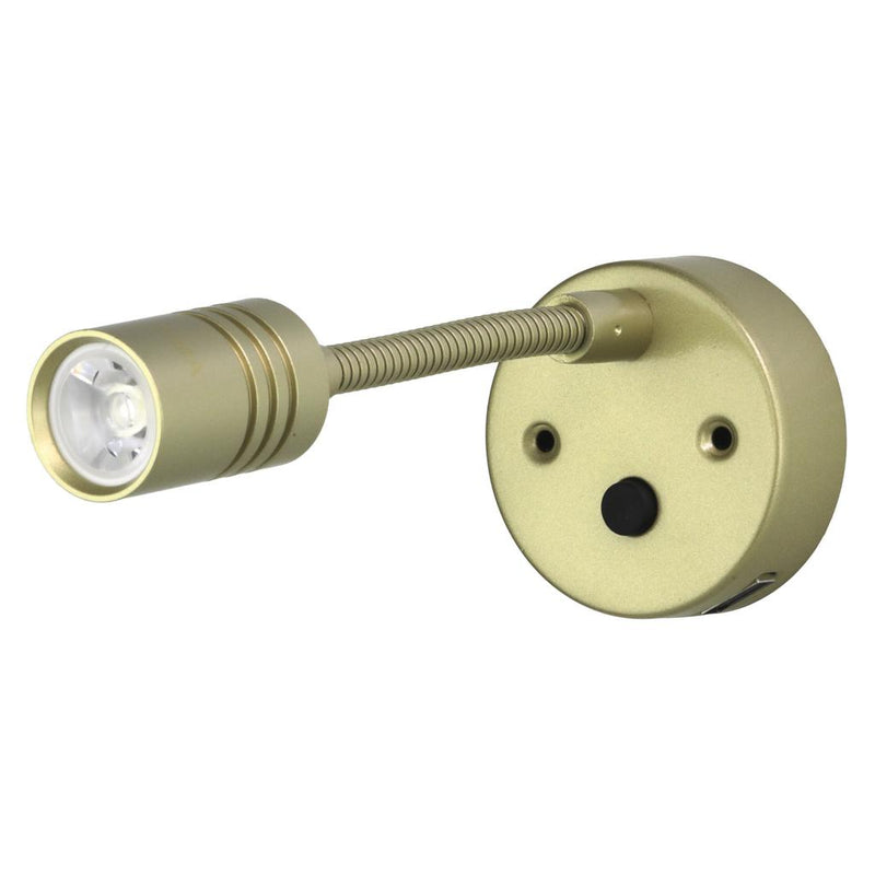 Load image into Gallery viewer, Iluma 10-24V Reading Light Flexible Dimmable Dual Colour Blue/White Light USB/USB-C Port French Gold
