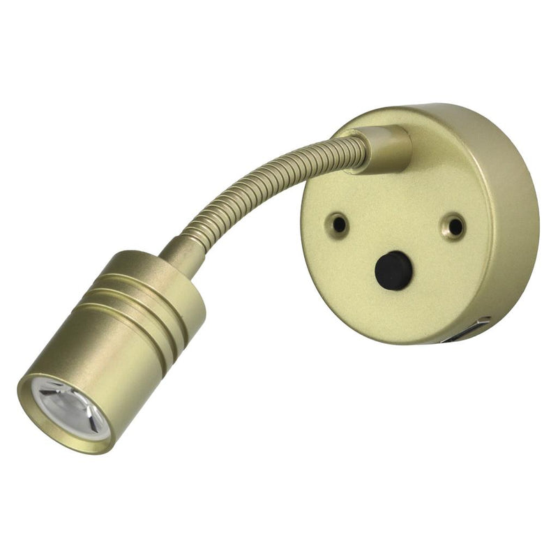 Load image into Gallery viewer, Iluma 10-24V Reading Light Flexible Dimmable Dual Colour Blue/White Light USB/USB-C Port French Gold
