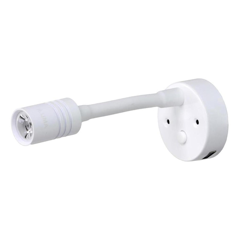 Load image into Gallery viewer, Iluma 10-24V Reading Light Flexible Dimmable Dual Colour Blue/White Light USB/USB-C Port White
