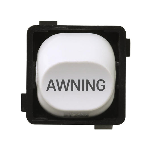 Iluma 10A Single Pole Switch Awning Print Mechanism White