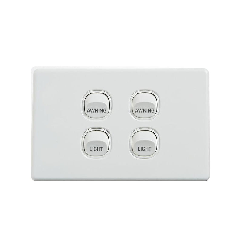 Load image into Gallery viewer, Iluma 10A Single Pole Switch Awning Print Mechanism White
