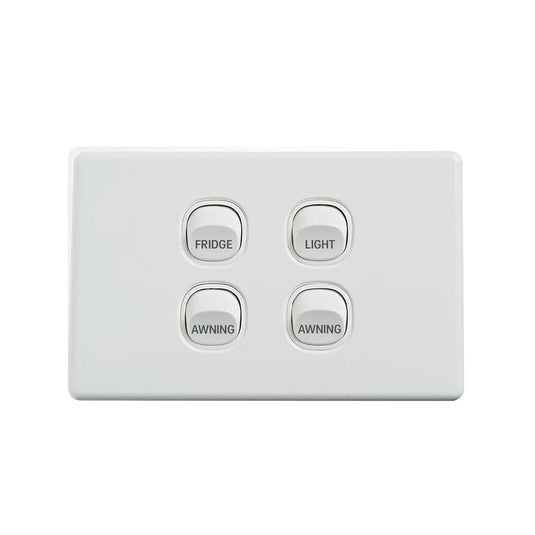Iluma 10A Single Pole Switch Fridge Print Mechanism White