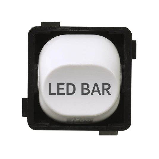 Iluma 10A Single Pole Switch LED-BAR Print Mechanism White