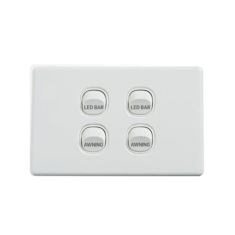 Load image into Gallery viewer, Iluma 10A Single Pole Switch LED-BAR Print Mechanism White
