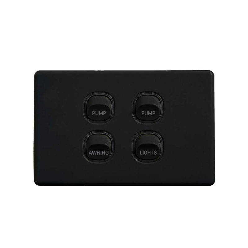 Load image into Gallery viewer, Iluma 10A Single Pole Switch Pump Print Mechanism Black
