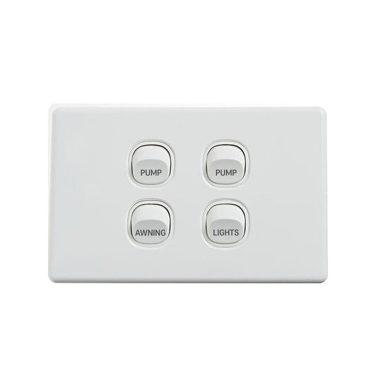Iluma 10A Single Pole Switch Pump Print Mechanism White