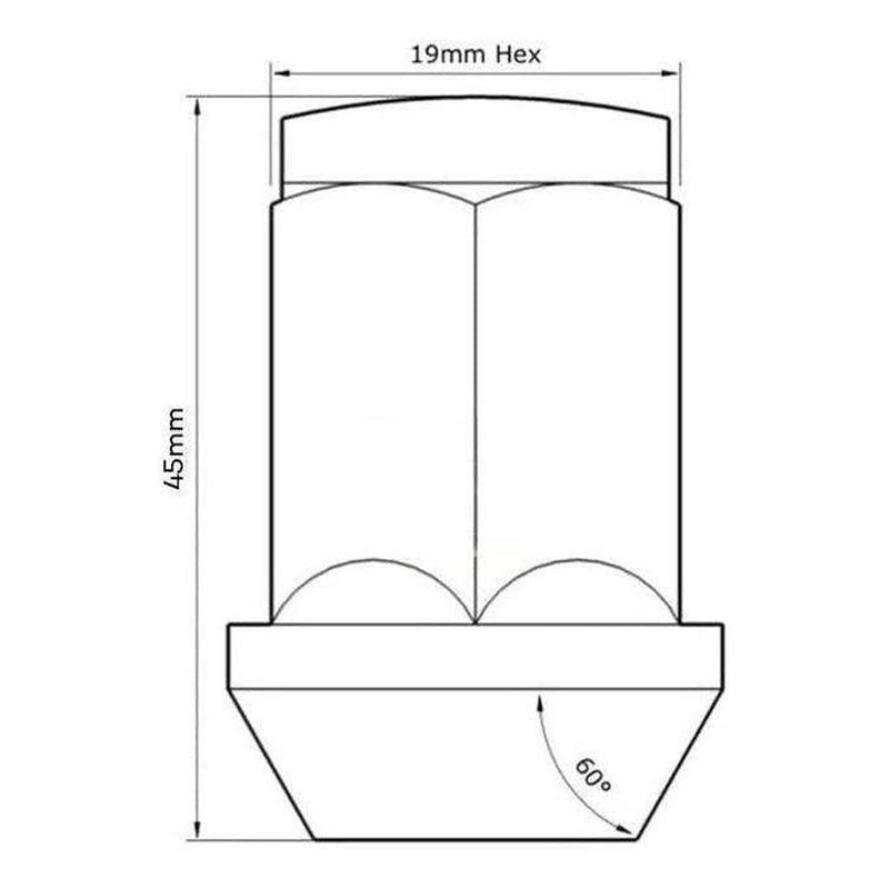 Load image into Gallery viewer, Iluma 1/2&quot; 45mm 19mm Hex Wheel Nut Chrome ea.
