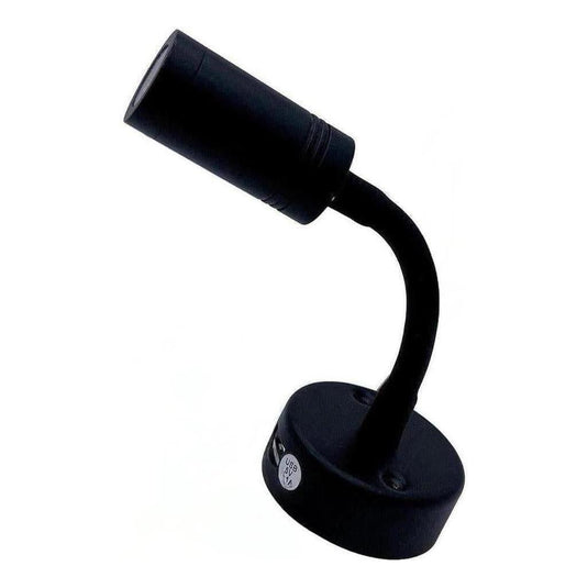 Iluma 12V Reading Light Flexible Dimmable Light Touch Switch With USB Port Black