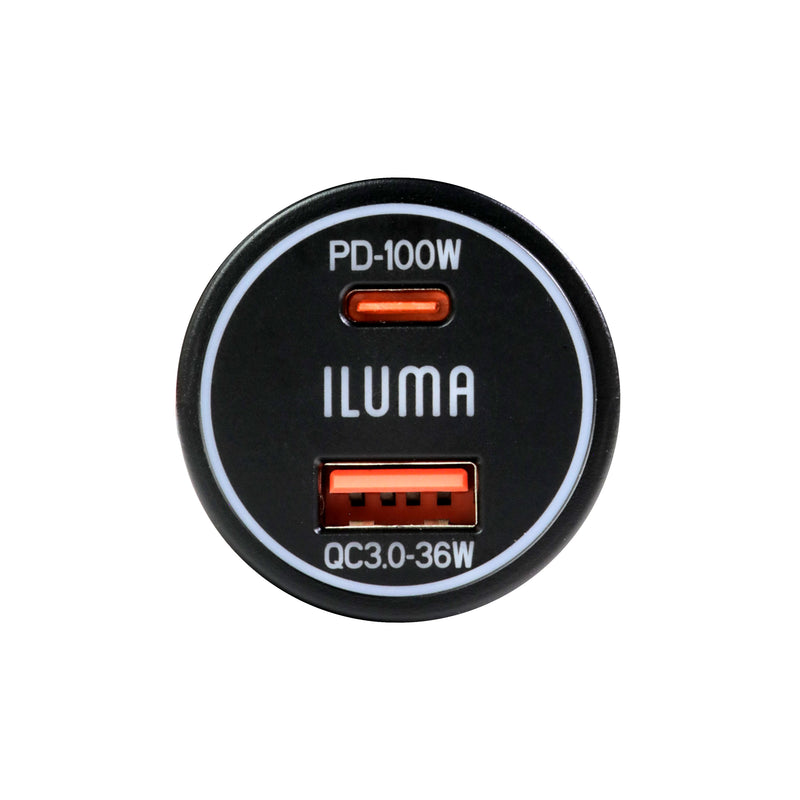 Load image into Gallery viewer, Iluma 12V/24V Dual USB/USB-C Flush Mount Power Socket
