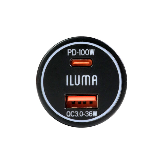 Iluma 12V/24V Dual USB/USB-C Flush Mount Power Socket