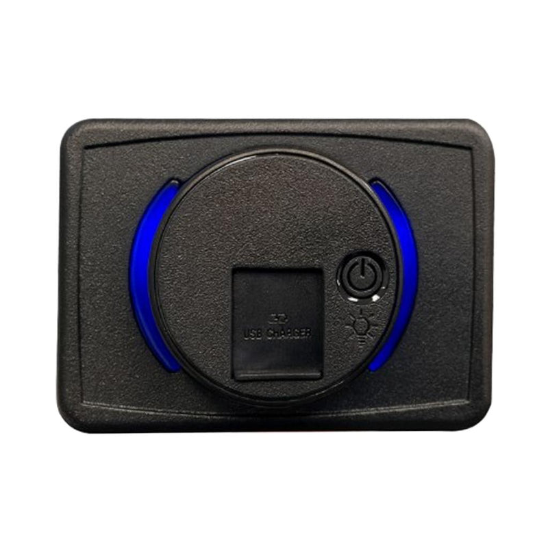 Load image into Gallery viewer, Iluma 12V/24V USB/USB-C Flush Mount Power Socket inc On/Off Light Switch 63x47mm Black
