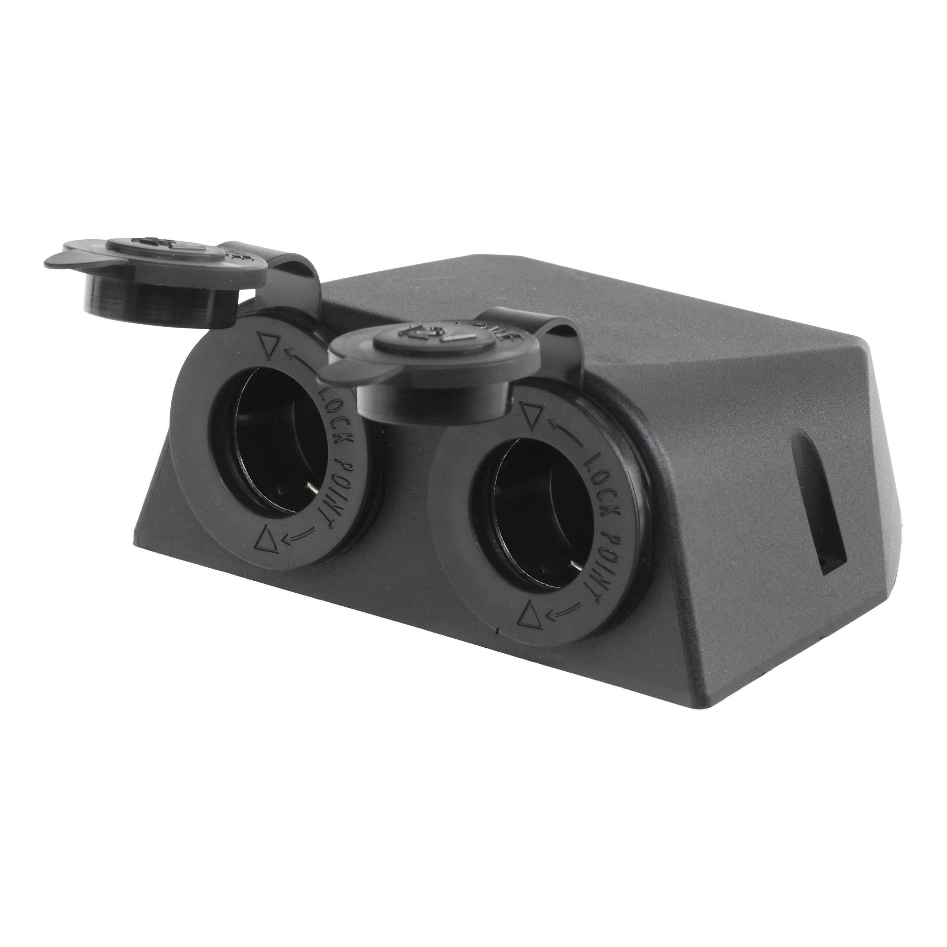 Iluma 12v Double Power Accessory Socket Surface Mount Black – Caravan ...