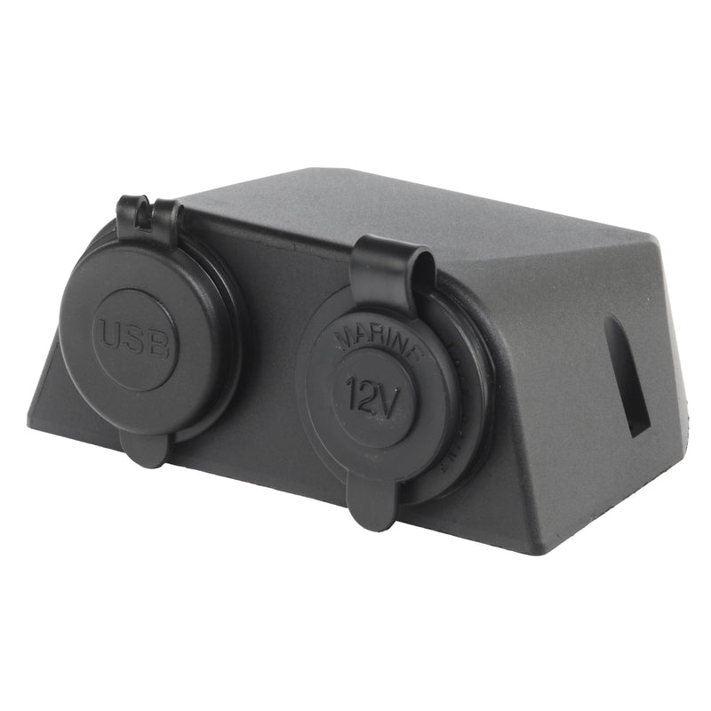Load image into Gallery viewer, Iluma 12v Surface Mount Accessory Socket &amp; Dual USB/C Port Black
