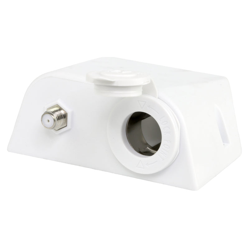 Load image into Gallery viewer, Iluma 12v Surface Mount Accessory Socket &amp; TV Antenna Port F Type White
