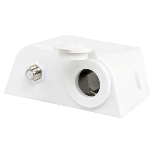 Iluma 12v Surface Mount Accessory Socket & TV Antenna Port F Type White