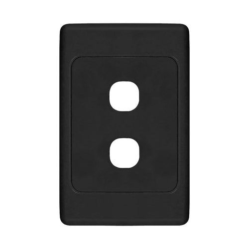 Iluma 2 Gang Light Switch Cover Plate Only Black
