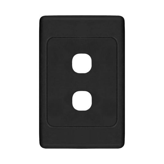 Iluma 2 Gang Light Switch Cover Plate Only Black