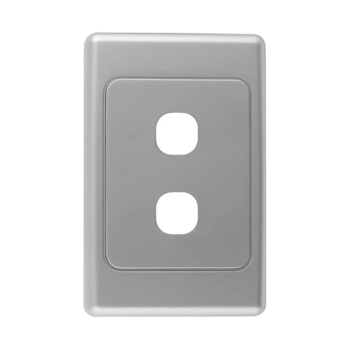Iluma 2 Gang Light Switch Cover Plate Only Silver