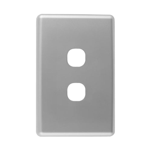 Iluma 2 Gang Light Switch Cover Plate Only Silver